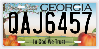 GA license plate QAJ6457