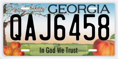 GA license plate QAJ6458