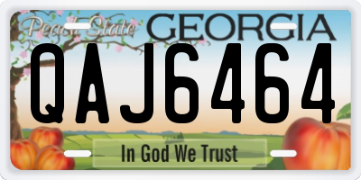 GA license plate QAJ6464