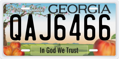 GA license plate QAJ6466