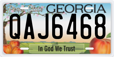 GA license plate QAJ6468