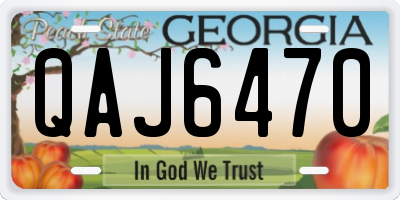 GA license plate QAJ6470