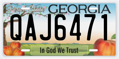 GA license plate QAJ6471