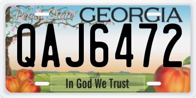 GA license plate QAJ6472