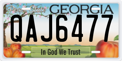 GA license plate QAJ6477