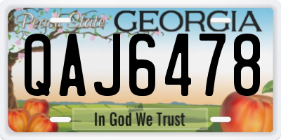 GA license plate QAJ6478
