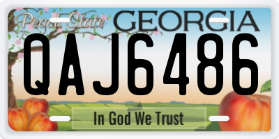 GA license plate QAJ6486