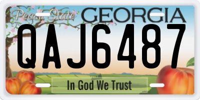 GA license plate QAJ6487