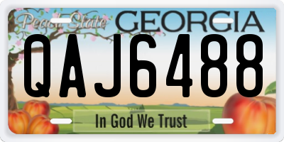 GA license plate QAJ6488