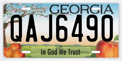 GA license plate QAJ6490