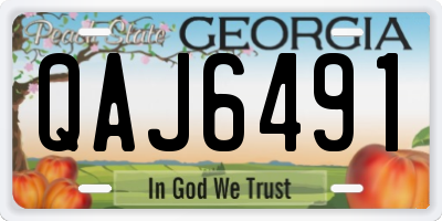 GA license plate QAJ6491
