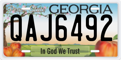 GA license plate QAJ6492