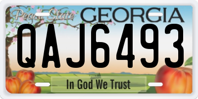 GA license plate QAJ6493