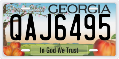 GA license plate QAJ6495