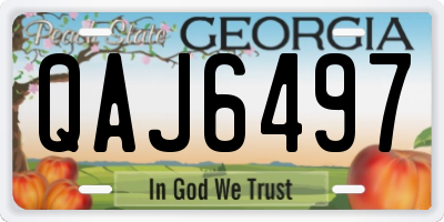 GA license plate QAJ6497