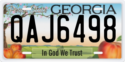 GA license plate QAJ6498