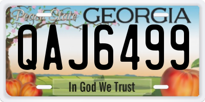 GA license plate QAJ6499