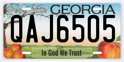 GA license plate QAJ6505