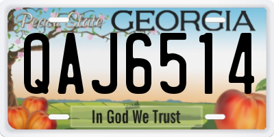 GA license plate QAJ6514