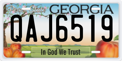 GA license plate QAJ6519