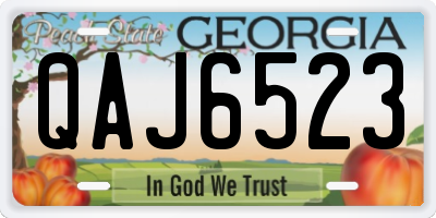 GA license plate QAJ6523
