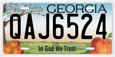 GA license plate QAJ6524