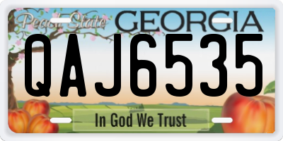 GA license plate QAJ6535