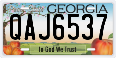 GA license plate QAJ6537