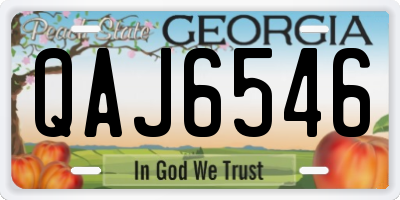 GA license plate QAJ6546