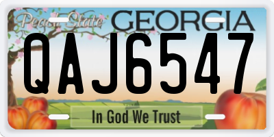 GA license plate QAJ6547