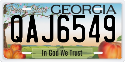 GA license plate QAJ6549