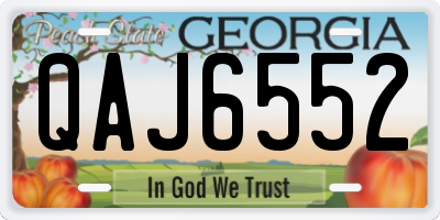 GA license plate QAJ6552