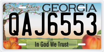 GA license plate QAJ6553