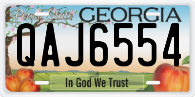 GA license plate QAJ6554