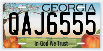 GA license plate QAJ6555