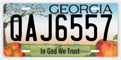 GA license plate QAJ6557