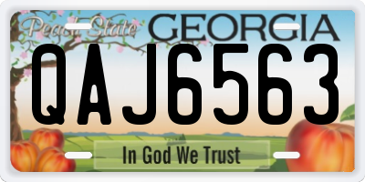 GA license plate QAJ6563