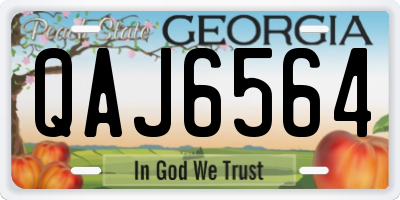 GA license plate QAJ6564