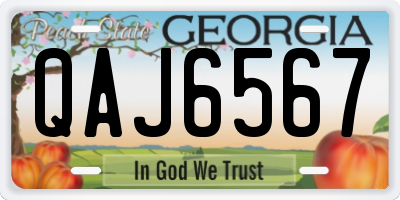GA license plate QAJ6567