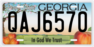 GA license plate QAJ6570