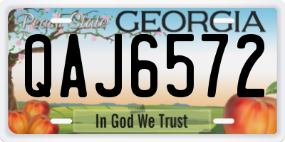 GA license plate QAJ6572