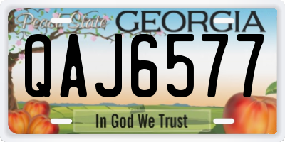 GA license plate QAJ6577