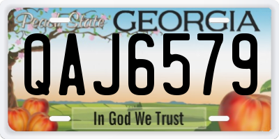 GA license plate QAJ6579