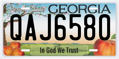 GA license plate QAJ6580