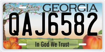 GA license plate QAJ6582