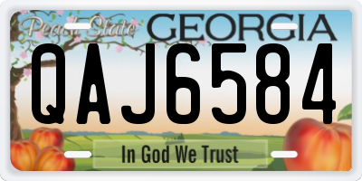 GA license plate QAJ6584