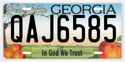 GA license plate QAJ6585