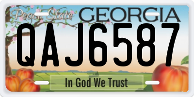 GA license plate QAJ6587