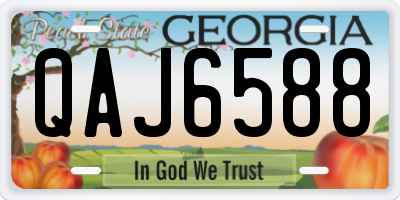 GA license plate QAJ6588