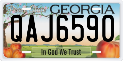 GA license plate QAJ6590